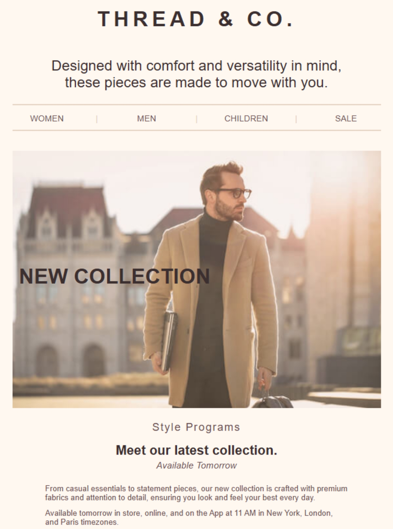 Thread & Co HTML newsletter email project preview